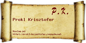 Prokl Krisztofer névjegykártya